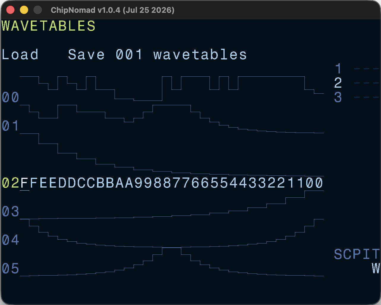 Wavetable Screen